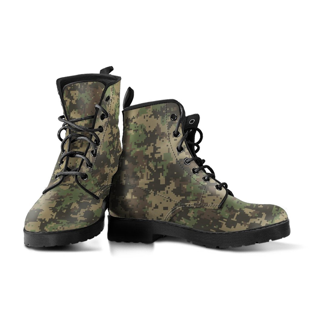 Combat Boots - Nano Camouflage | Boho Shoes Handmade Lace Up