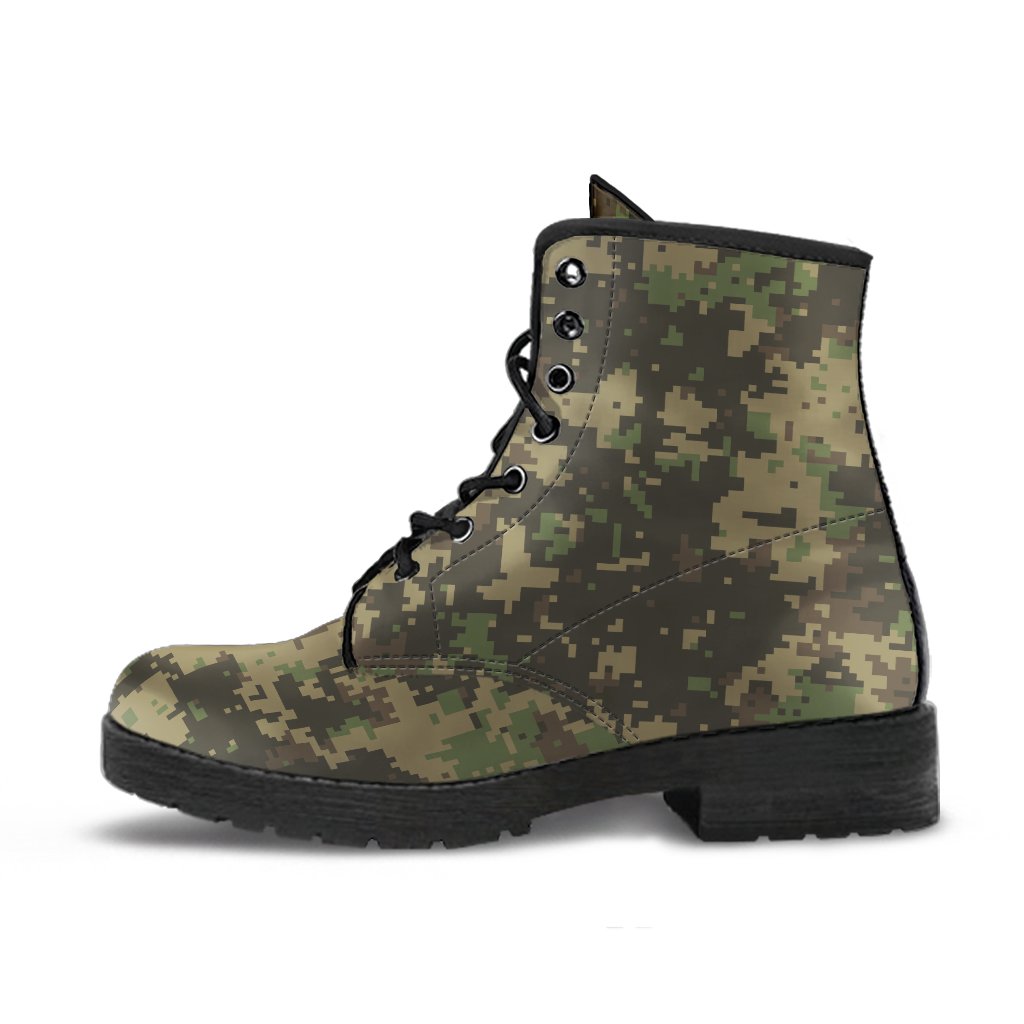 Combat Boots - Nano Camouflage | Boho Shoes Handmade Lace Up