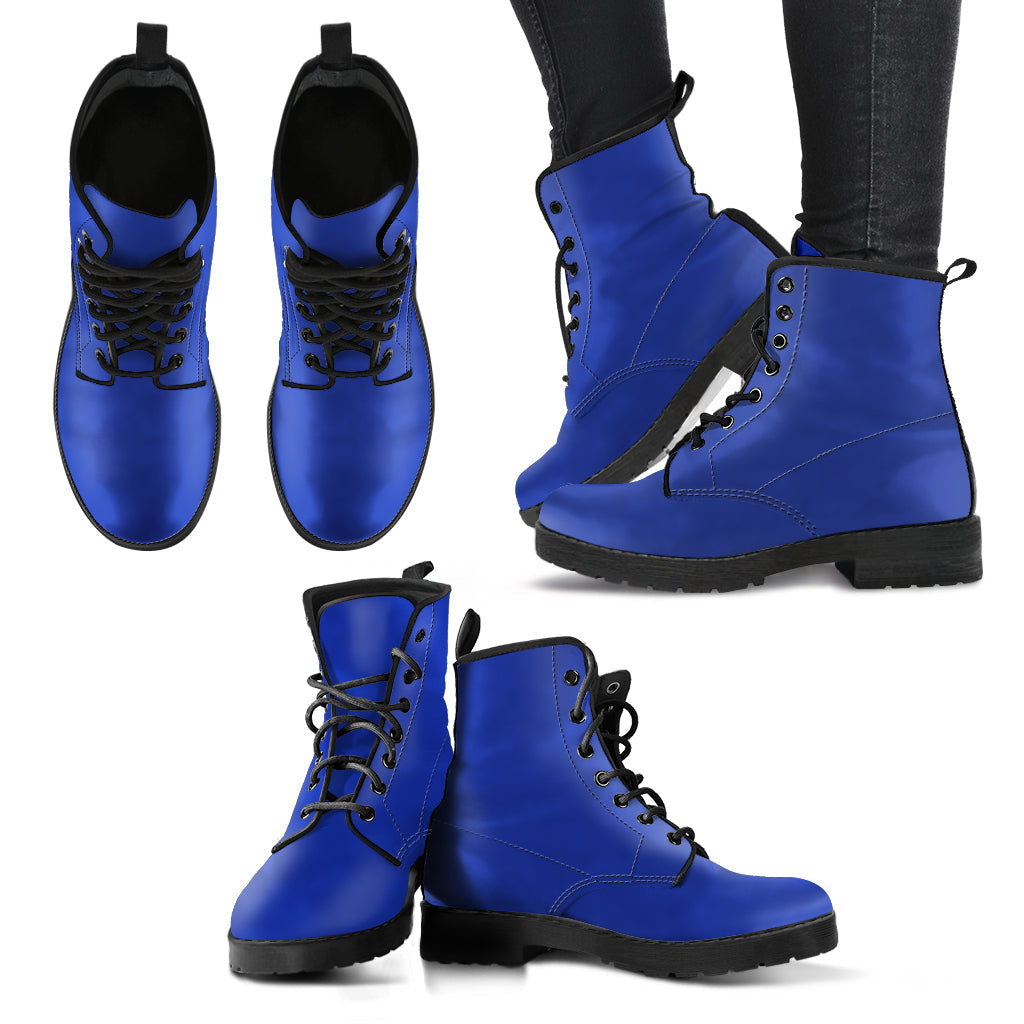 Combat Boots - Navy Blue | Boho Shoes Handmade Lace Up