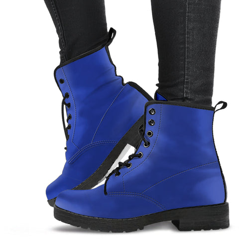 Combat Boots - Navy Blue | Boho Shoes Handmade Lace Up