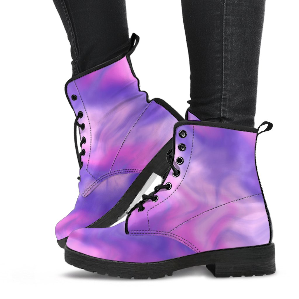 Combat Boots - Smoky Purple | Purple Boots for Women Vegan 