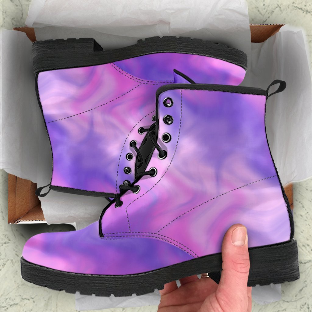 Combat Boots - Smoky Purple | Purple Boots for Women Vegan 