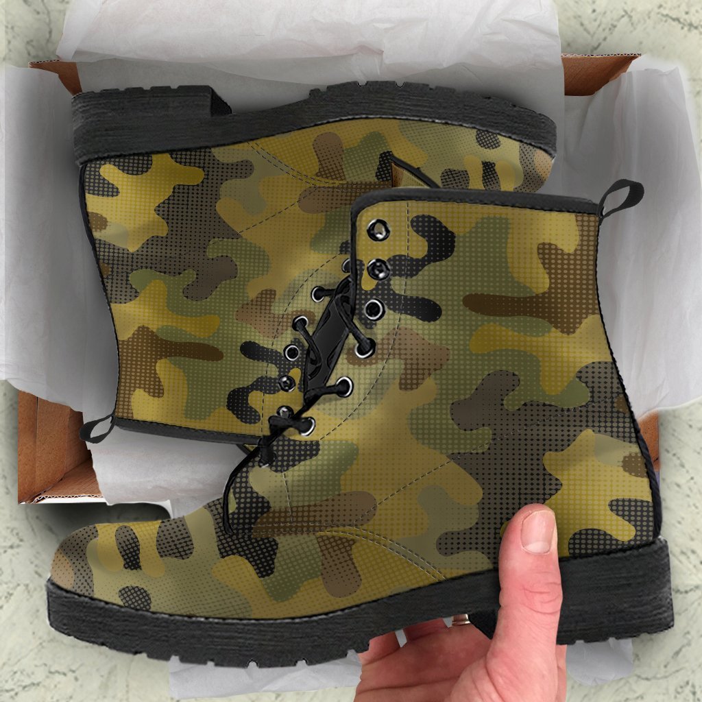 Combat Boots - Special Camouflage | Boho Shoes Handmade Lace