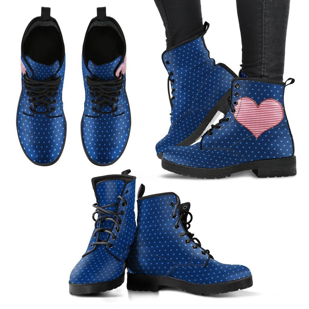 Combat Boots - Starry-eyed Heart | Boho Shoes Handmade Lace 