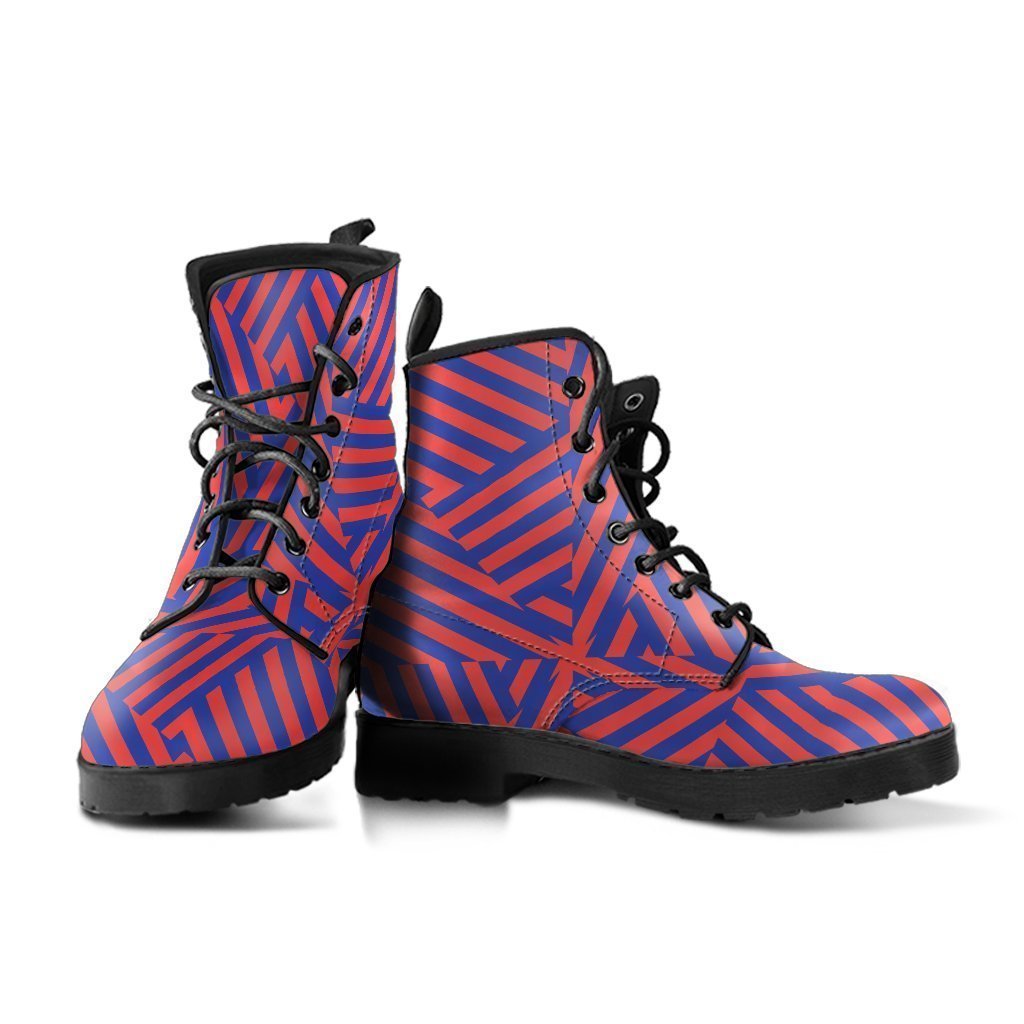 Combat Boots - Stripes | Boho Shoes Handmade Lace Up Boots 