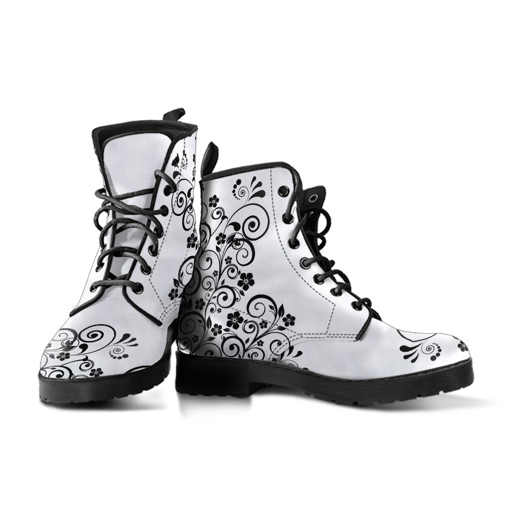 Combat Boots - Swirls | Goth Boots Gothic Boots Black Boots 