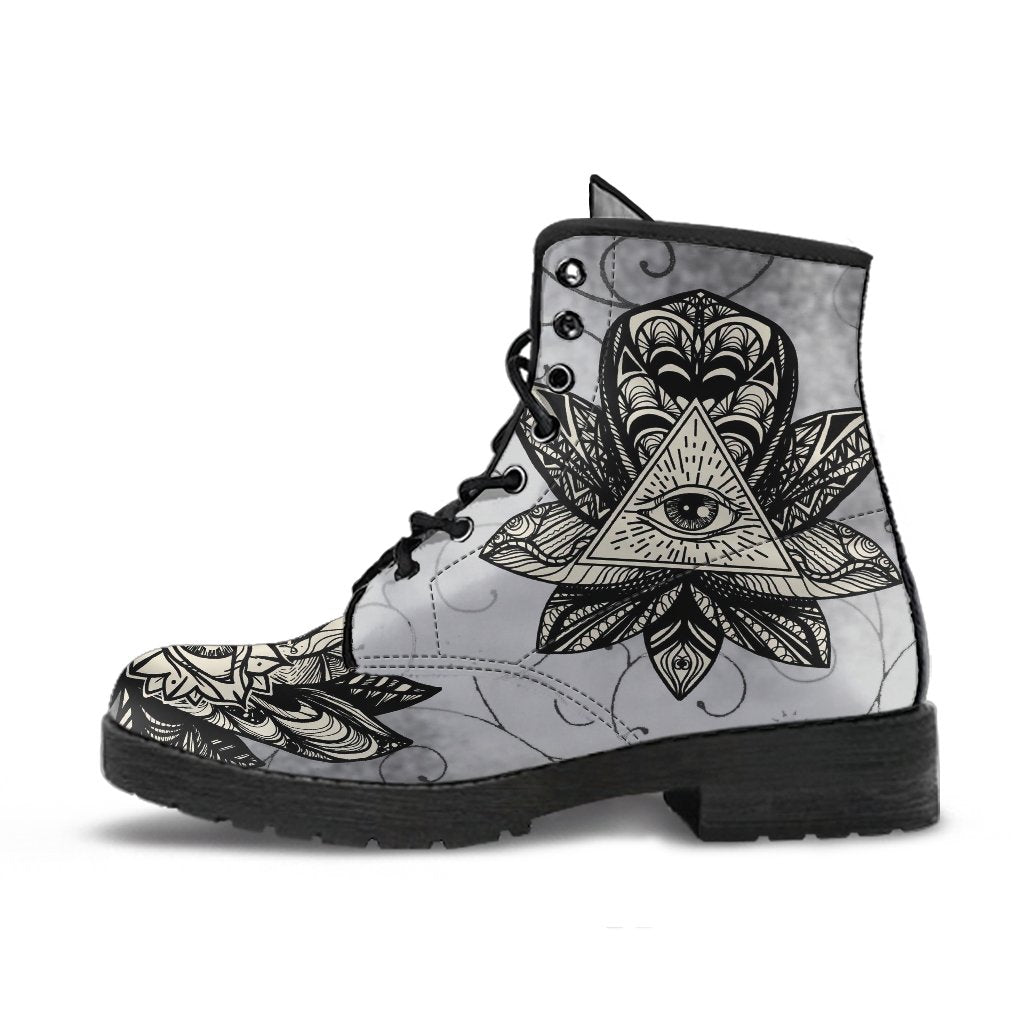 Combat Boots - The Eye of Providence | Vegan Leather Lace