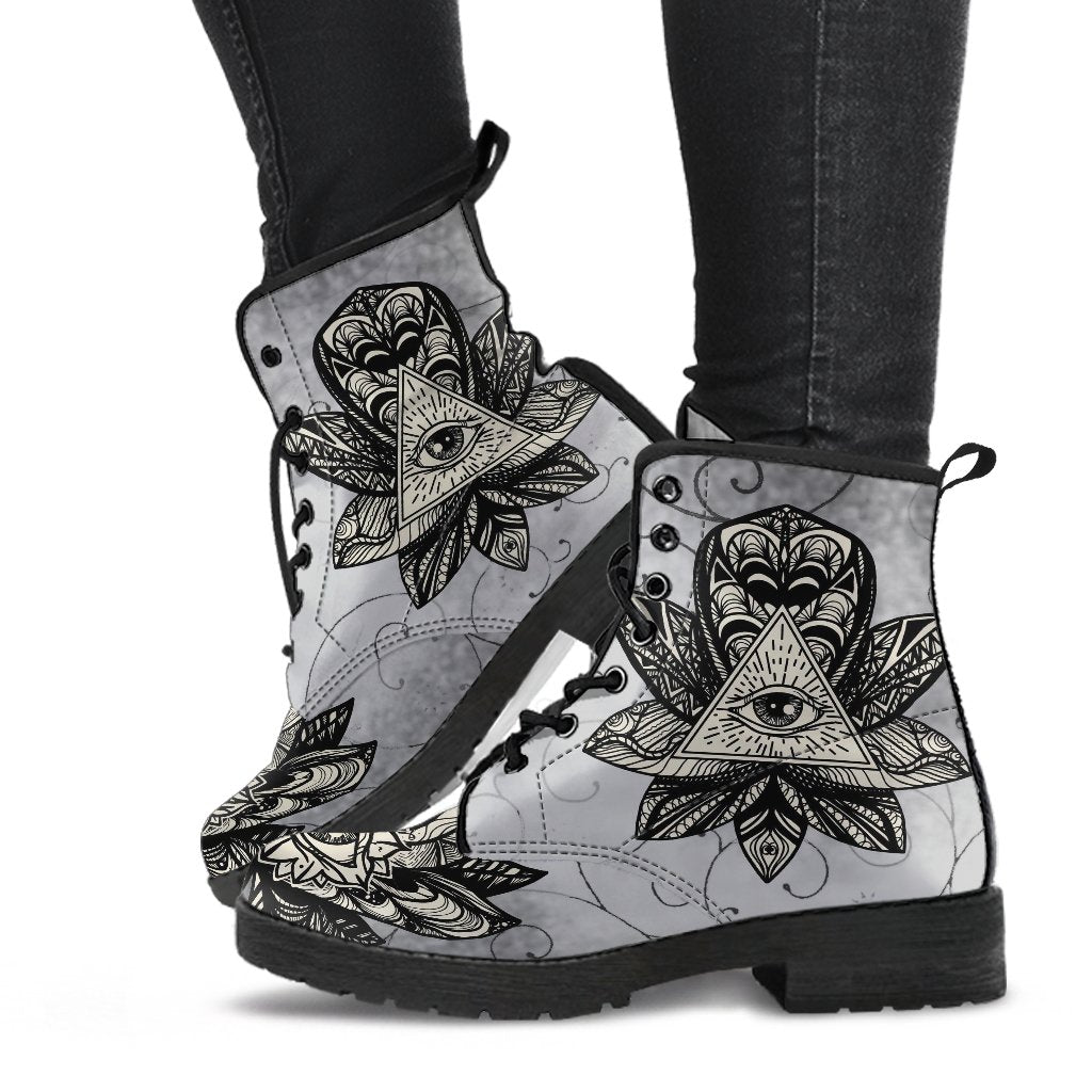 Combat Boots - The Eye of Providence | Vegan Leather Lace