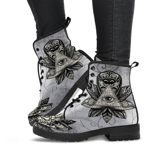 Combat Boots - The Eye of Providence | Vegan Leather Lace