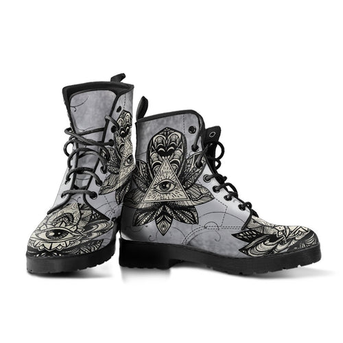 Combat Boots - The Eye of Providence | Vegan Leather Lace