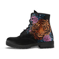 Combat Boots - Tiger & Flowers #1 | Women’s Black Hipster