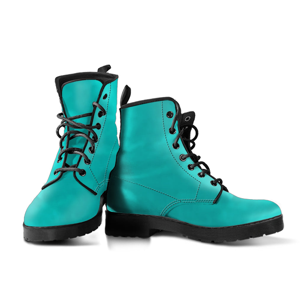 Combat Boots - Turquoise | Boho Shoes Handmade Lace Up