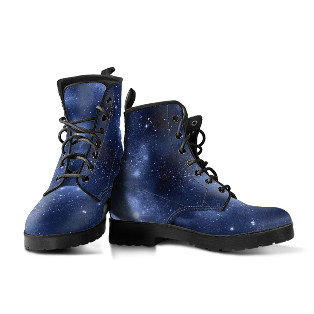Combat Boots - Watercolor Galaxy Dark Blue | Custom Shoes