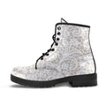 Combat Boots - White Lace Print #110 | Women’s Boots Custom