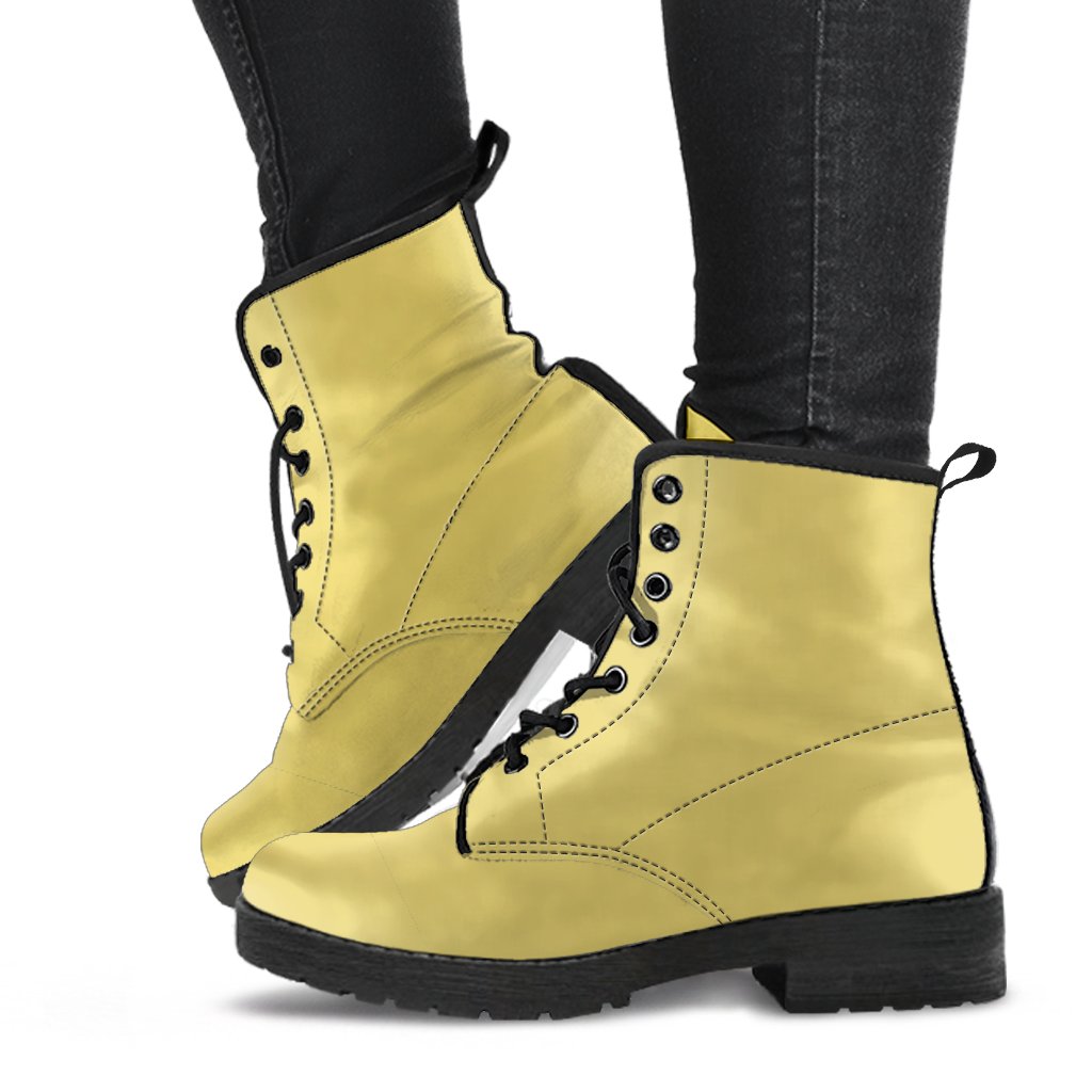 Combat Boots - Yellow Boots | Custom Shoes Vegan Shoes 90s