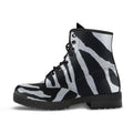 Combat Boots - Zebra Print | Boho Shoes Handmade Lace Up 