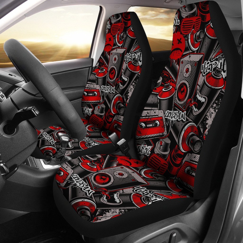 Custom Car Seat Covers - Graffiti Art #102 | Front Seat