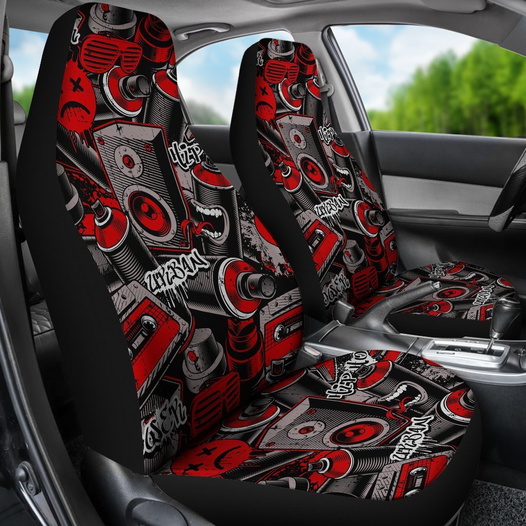 Custom Car Seat Covers - Graffiti Art #102 | Front Seat
