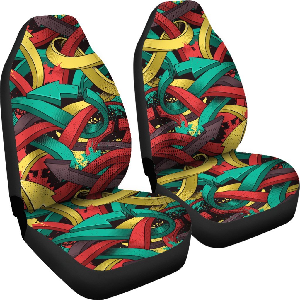 Custom Car Seat Covers - Graffiti Art #104 | Front Seat 