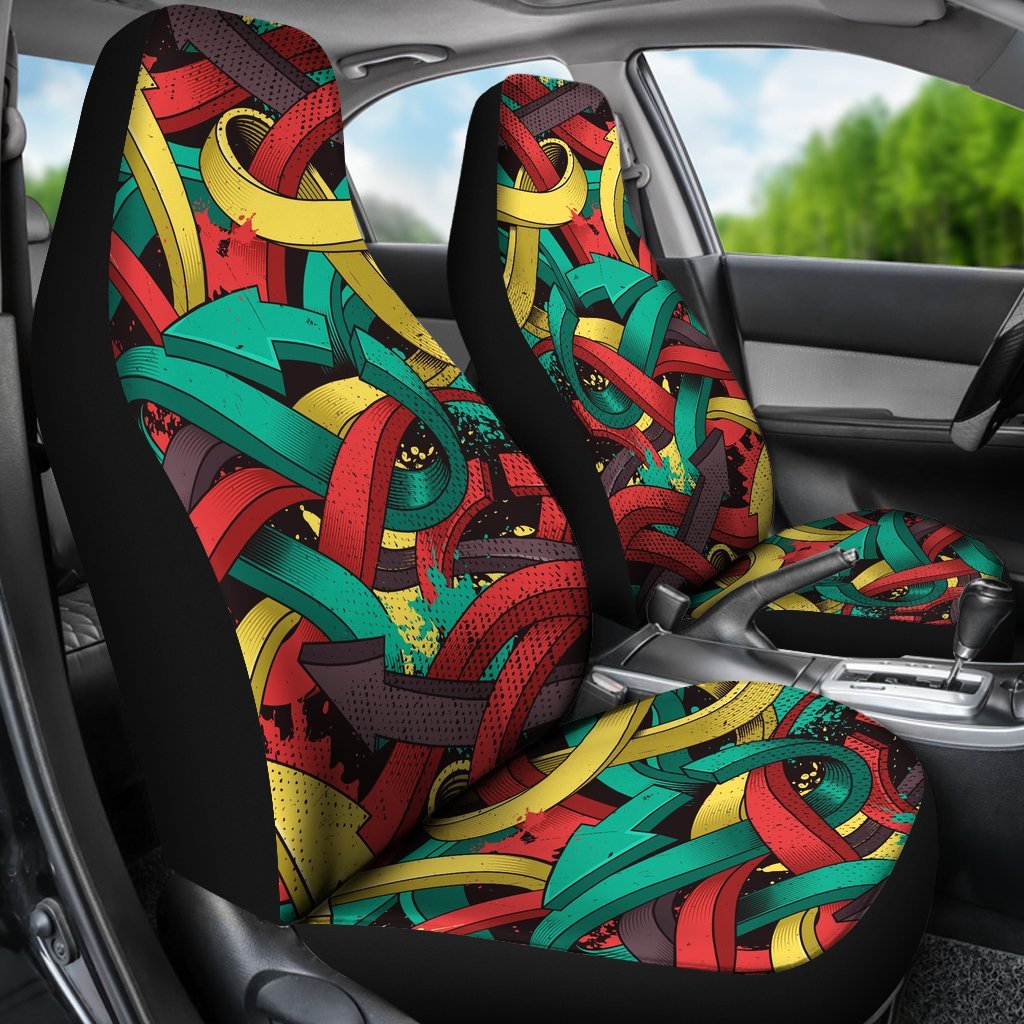 Custom Car Seat Covers - Graffiti Art #104 | Front Seat 