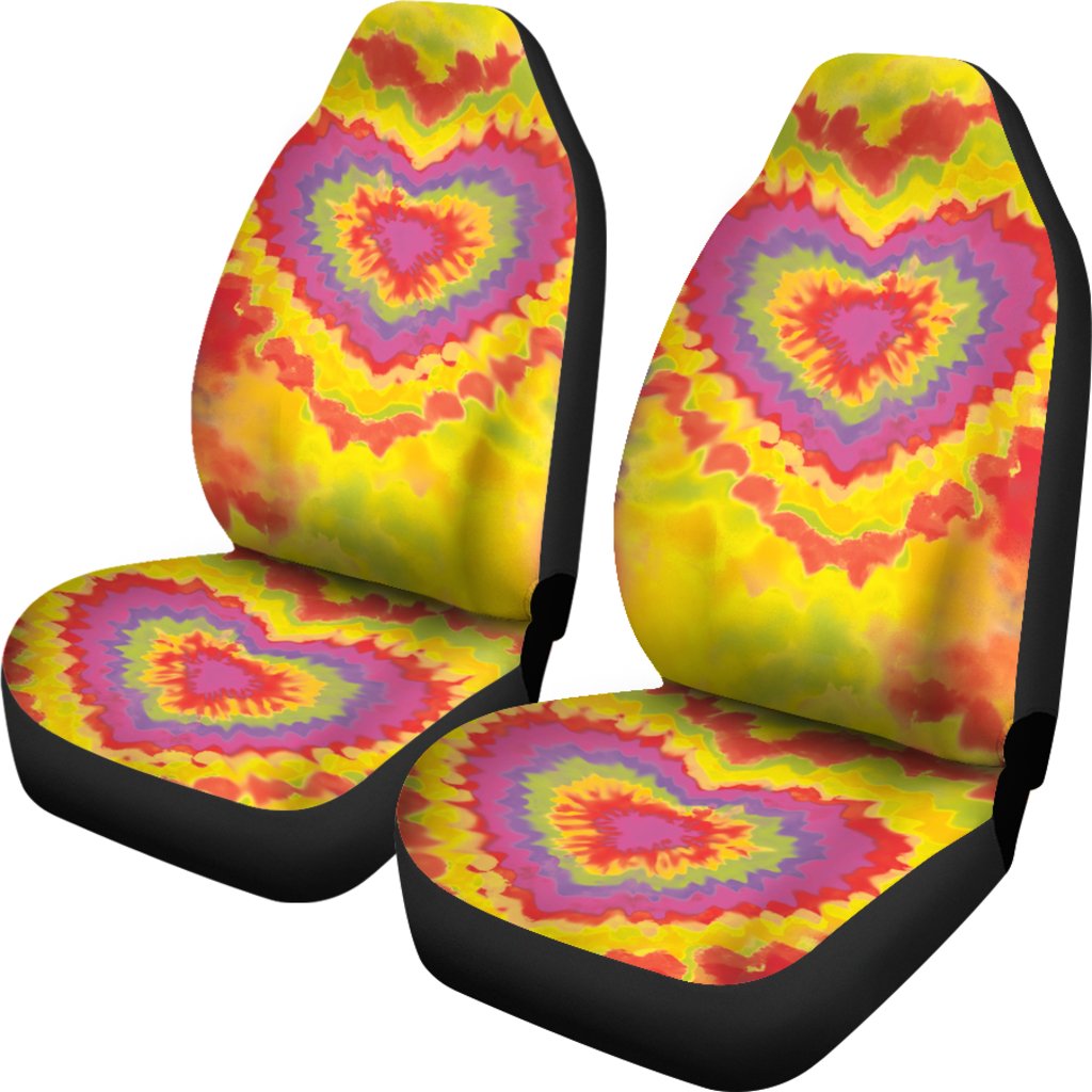 Custom Car Seat Covers - Tie Dye Design #120 | Retro Car 