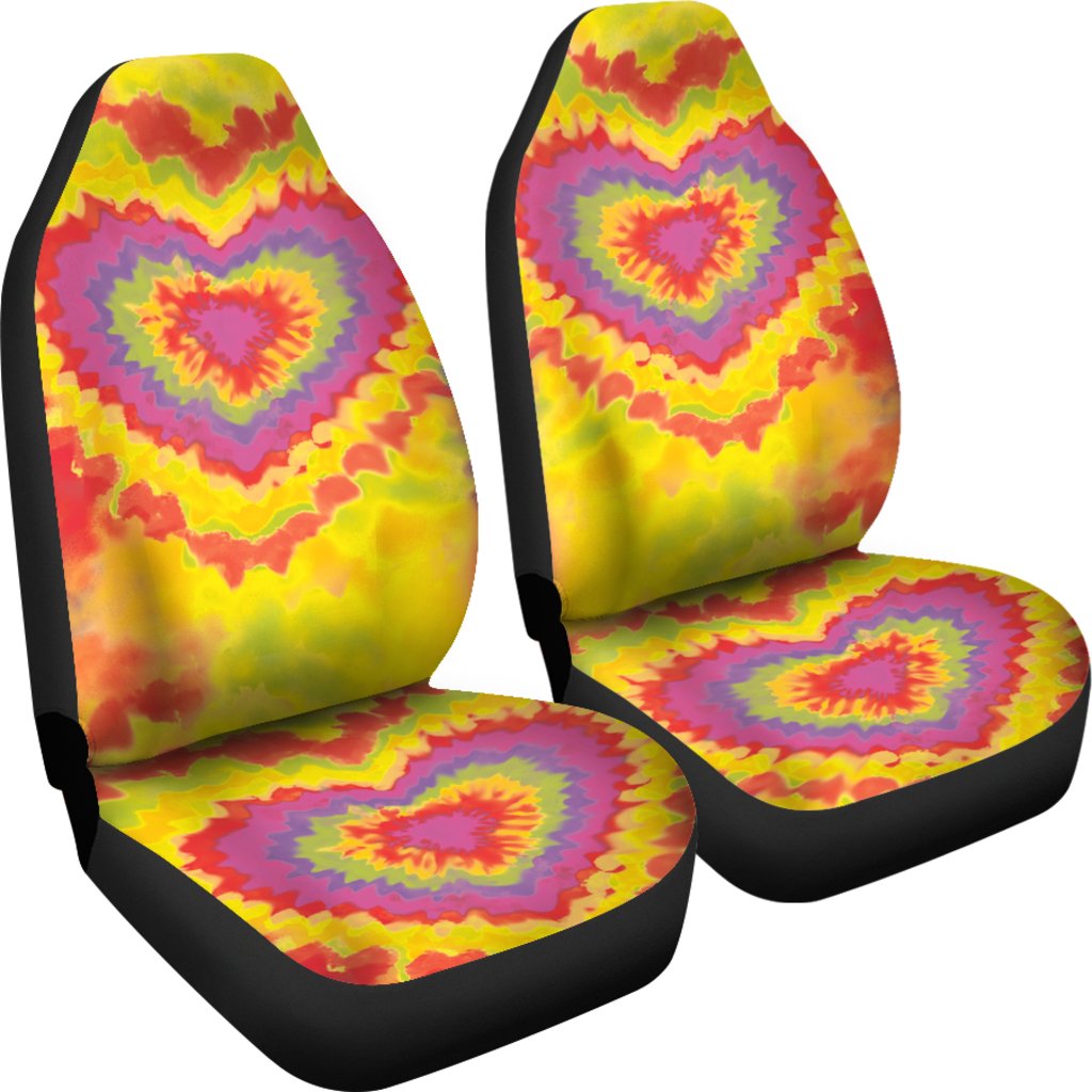 Custom Car Seat Covers - Tie Dye Design #120 | Retro Car 