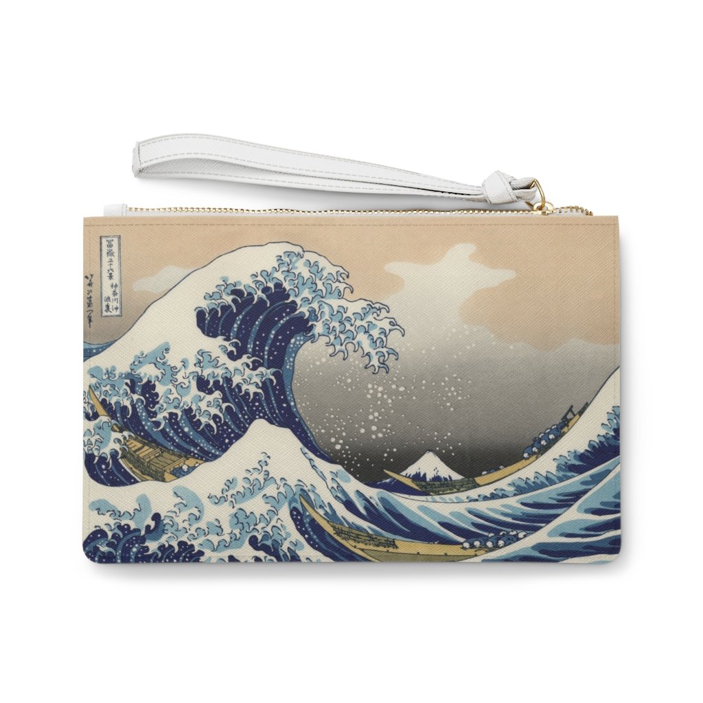 Custom Clutch Purse - Vintage Art #301 The Great Wave off 