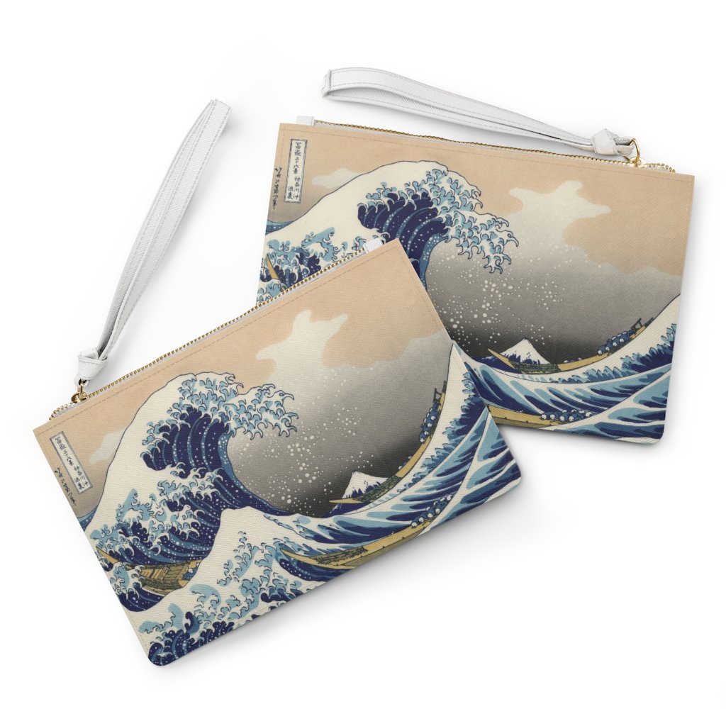 Custom Clutch Purse - Vintage Art #301 The Great Wave off 