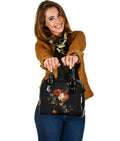 Custom Shoulder Bag - Distressed Vintage Flower Art