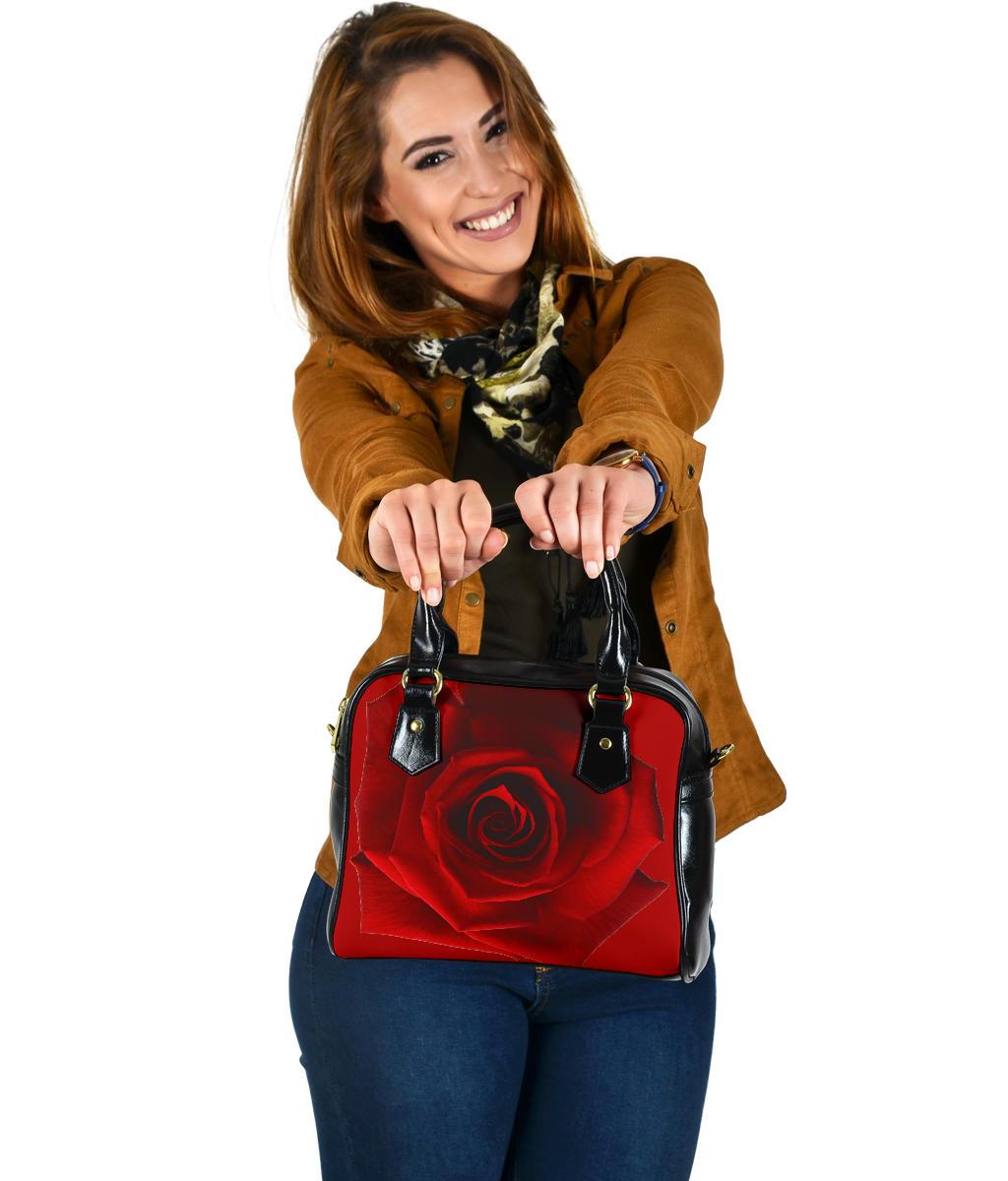 Custom Shoulder Bag - Elegant Red Roses | Gift Ideas Vegan