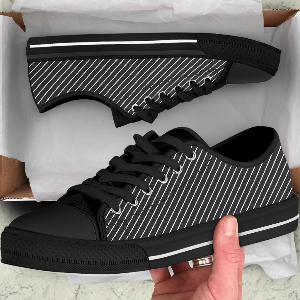 Custom Sneakers - B&W Stripes | ACES INFINITY