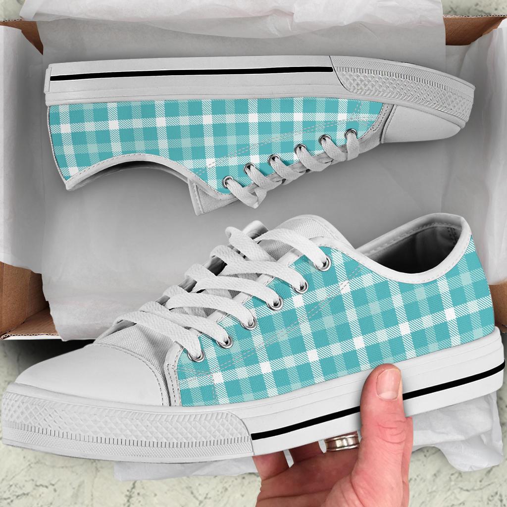 Custom Sneakers-Turquoise Plaid 114 | ACES INFINITY