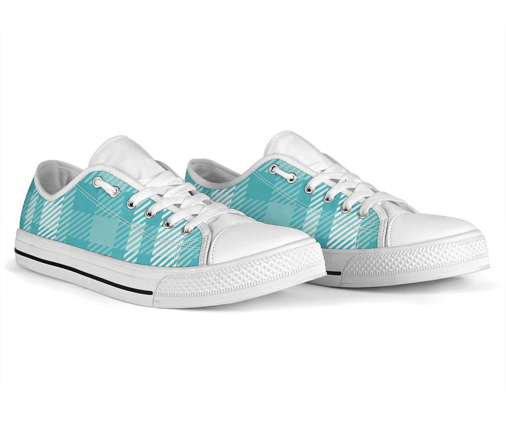 Custom Sneakers-Turquoise Plaid 122 | ACES INFINITY