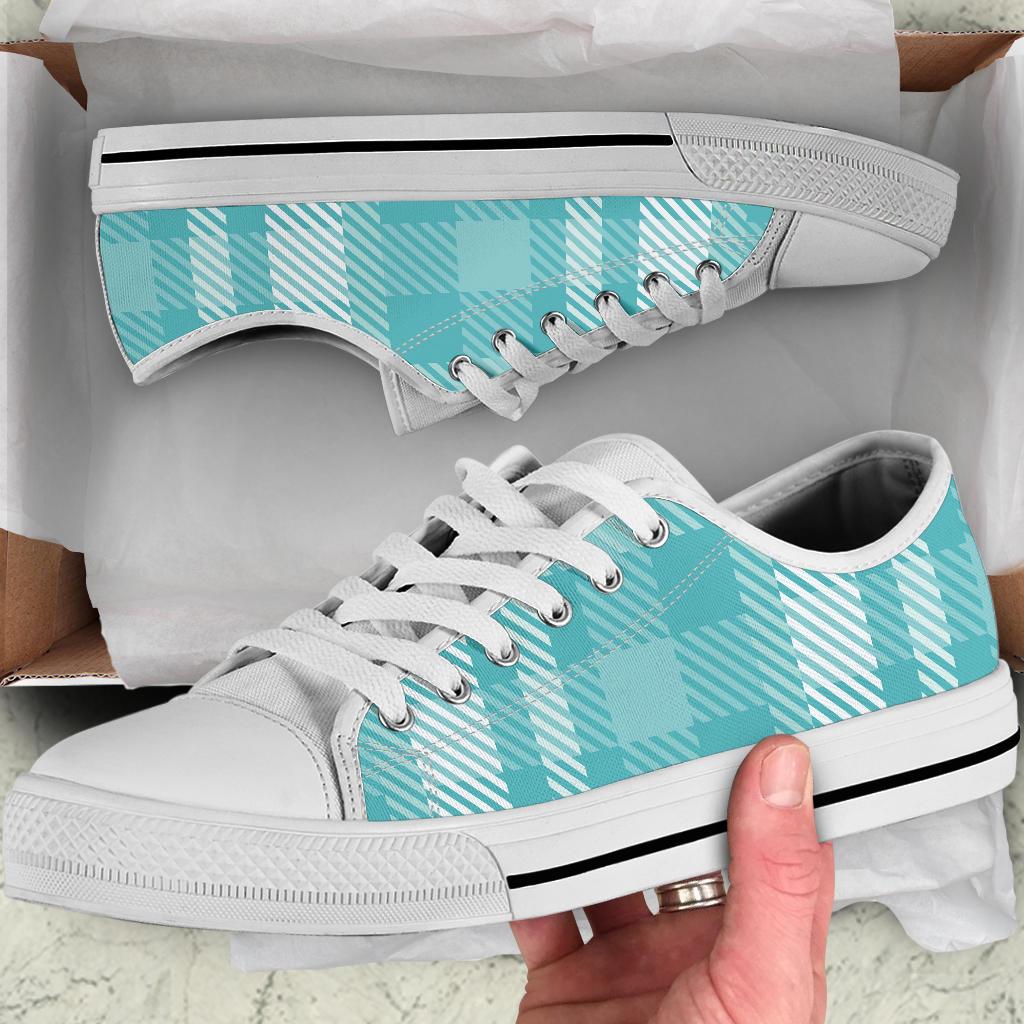 Custom Sneakers-Turquoise Plaid 122 | ACES INFINITY