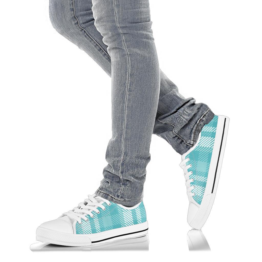 Custom Sneakers-Turquoise Plaid 122 | ACES INFINITY