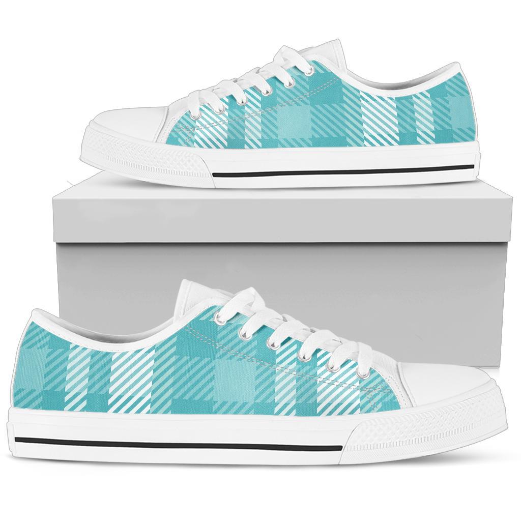 Custom Sneakers-Turquoise Plaid 122 | ACES INFINITY