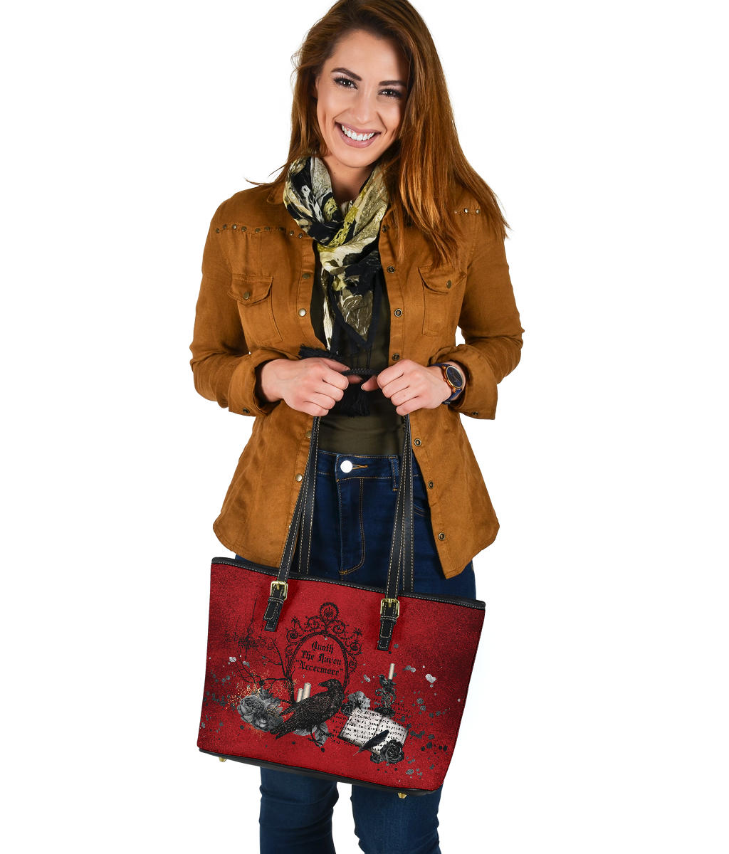 Custom Tote Bag (Vegan Leather) - Edgar Allan Poe Inspired