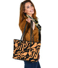 Custom Tote Bag (Vegan Leather) - Tiger Print #101 | Vegan