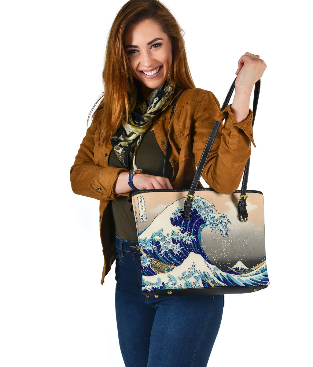 Custom Tote Bag (Vegan Leather) - Vintage Art | Katsushika