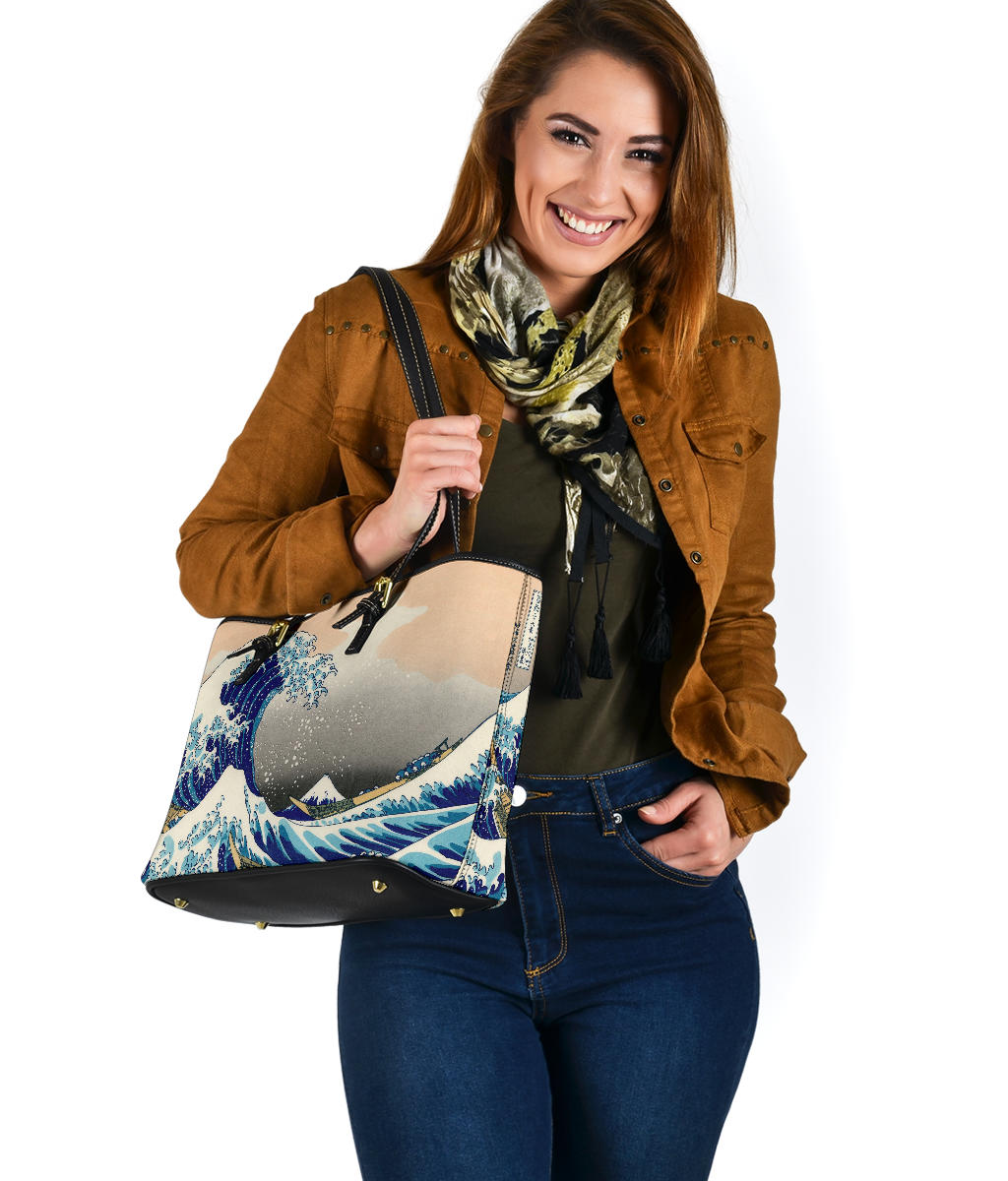 Custom Tote Bag (Vegan Leather) - Vintage Art | Katsushika