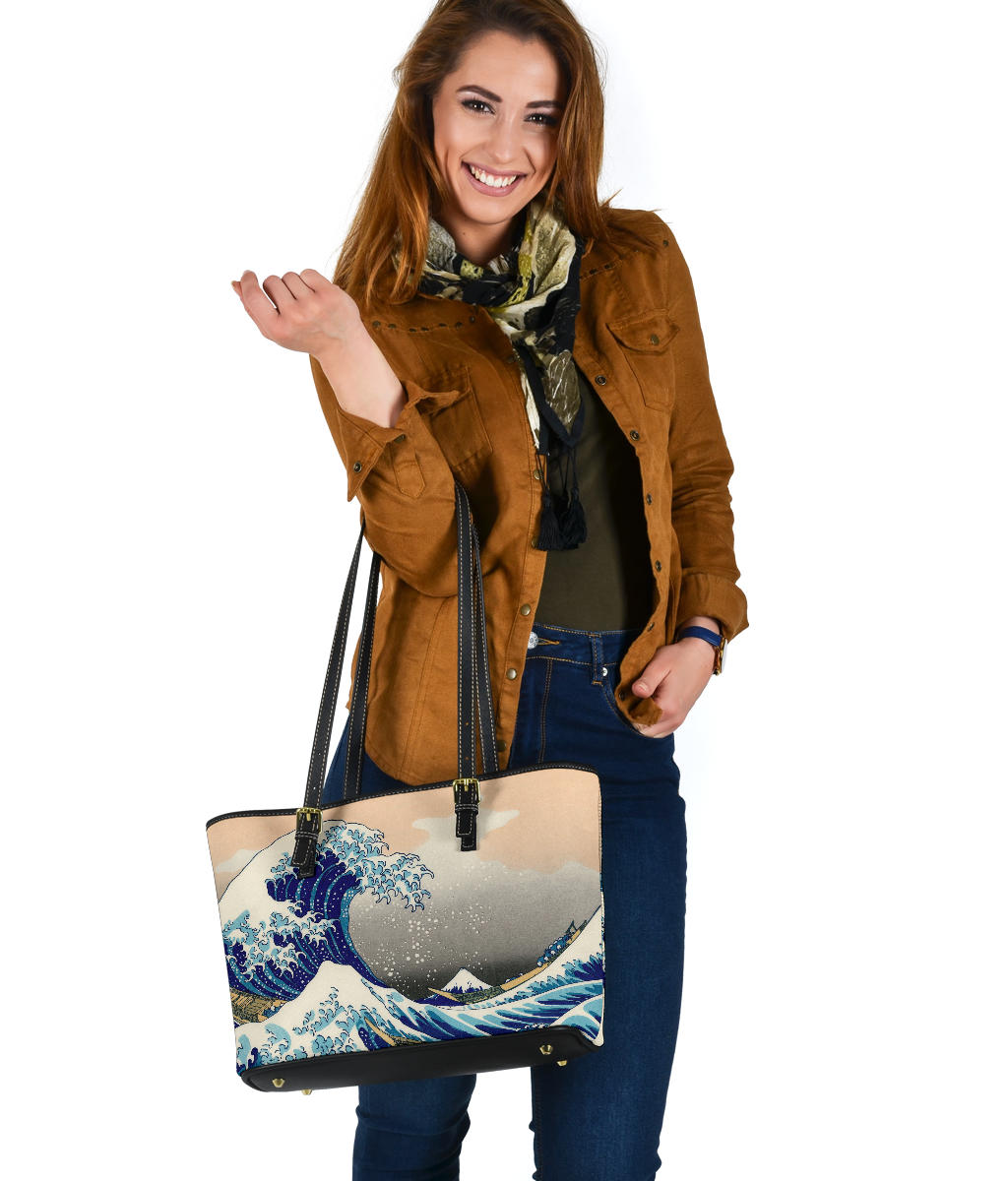 Custom Tote Bag (Vegan Leather) - Vintage Art | Katsushika