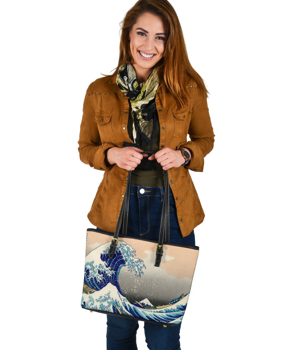 Custom Tote Bag (Vegan Leather) - Vintage Art | Katsushika