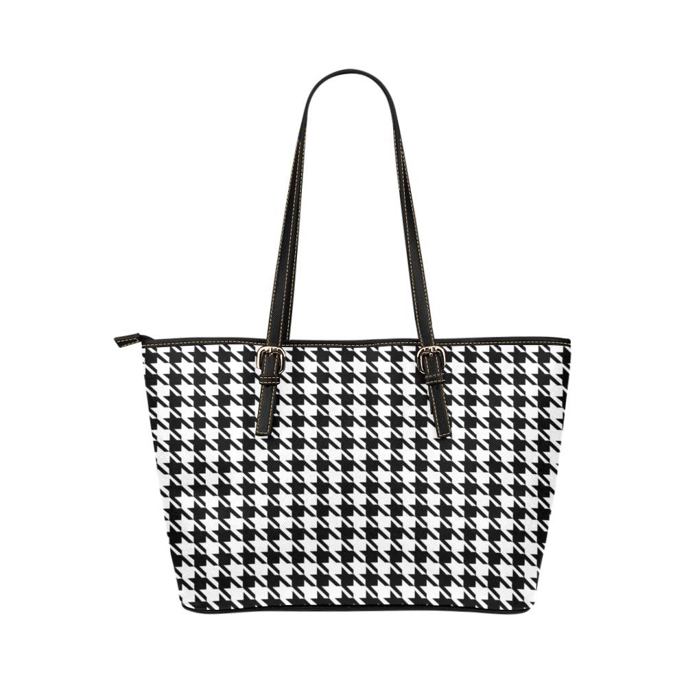 Custom Vegan Leather Tote Bag-Classic Black and White