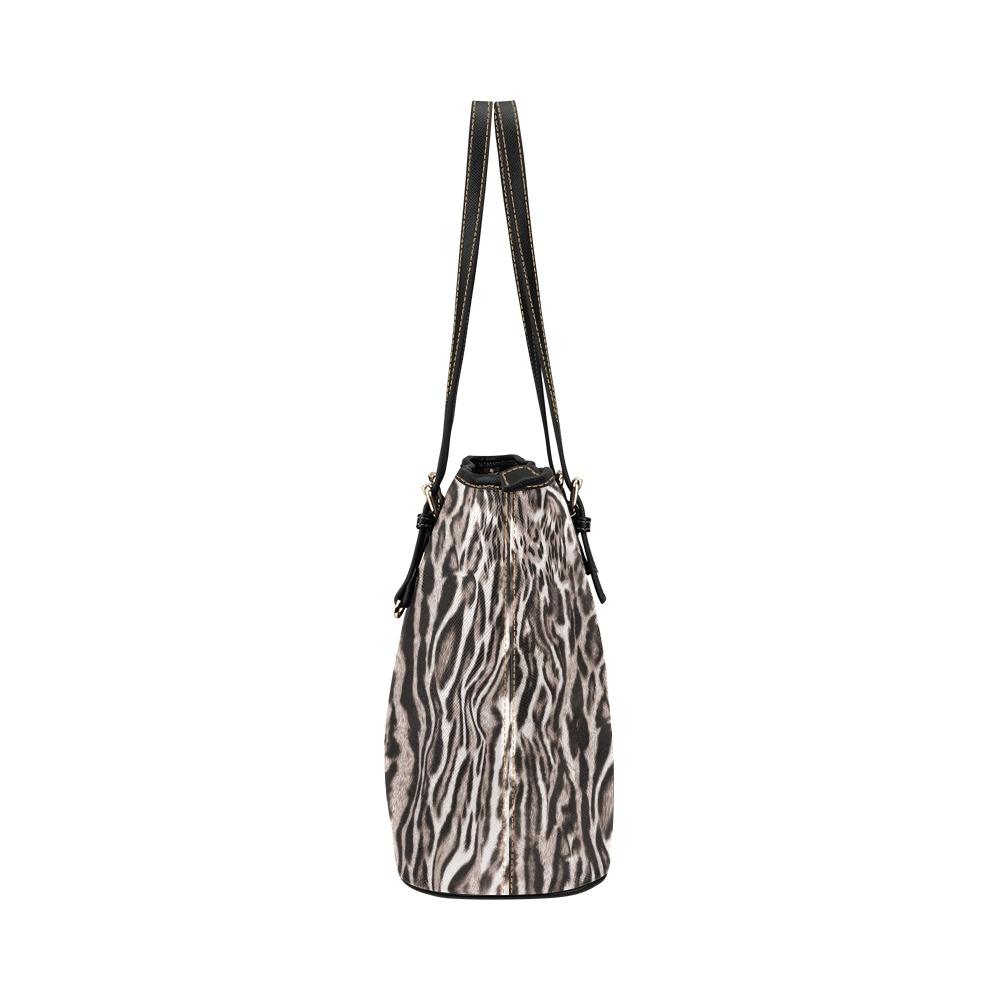 Custom Vegan Leather Tote Bag-Distressed Animal Print 103