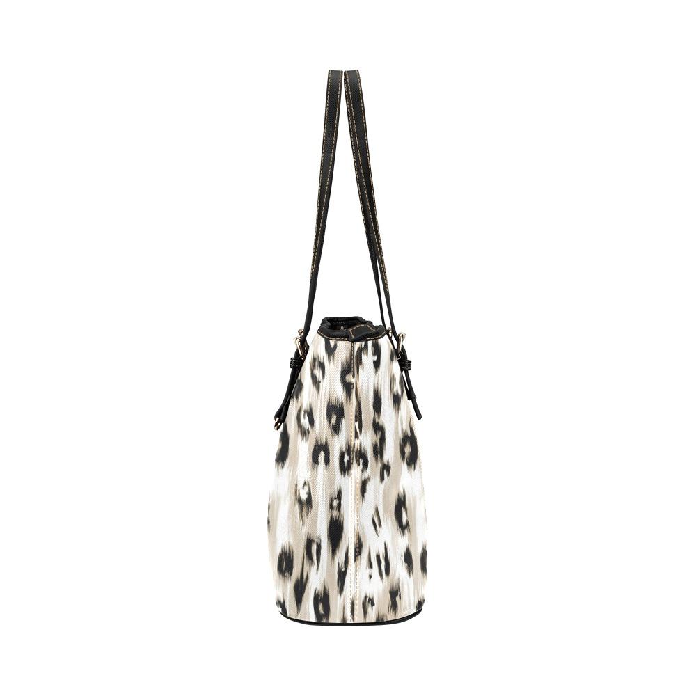 Custom Vegan Leather Tote Bag-Distressed Cheetah Print 101
