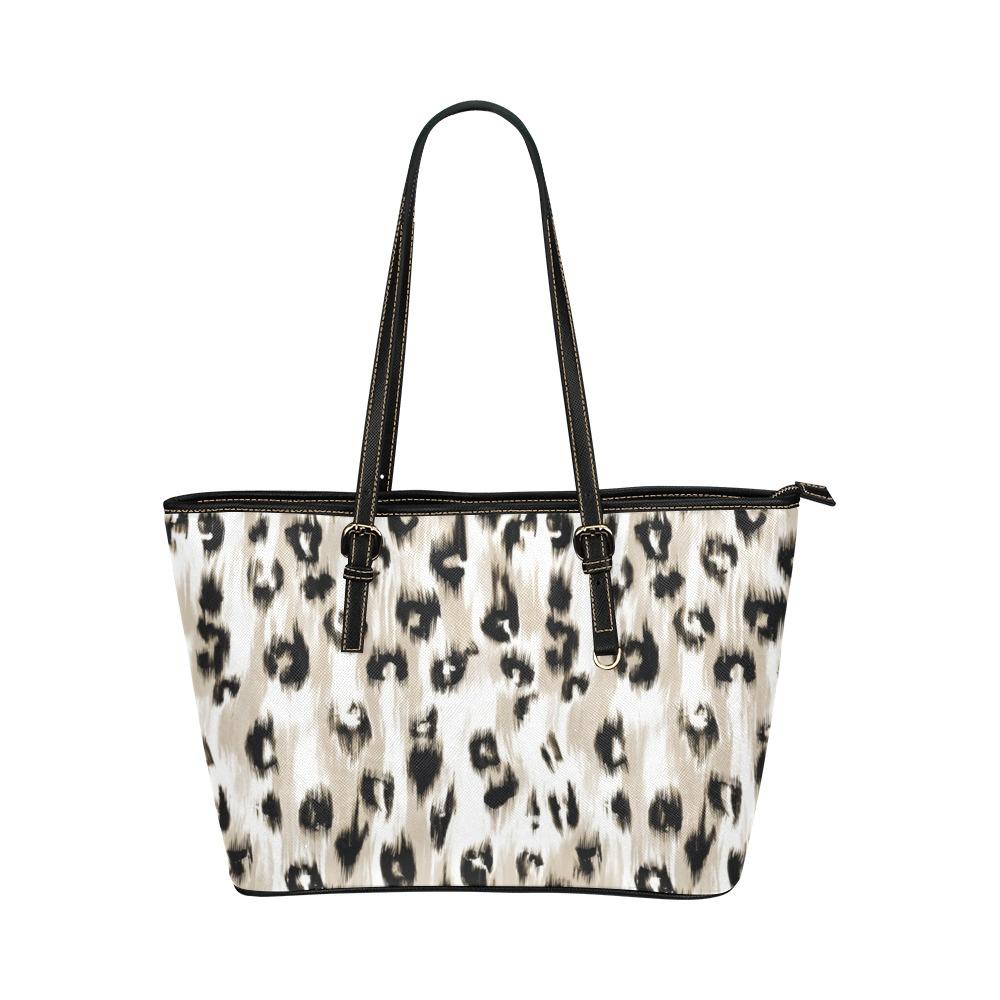 Custom Vegan Leather Tote Bag-Distressed Cheetah Print 101