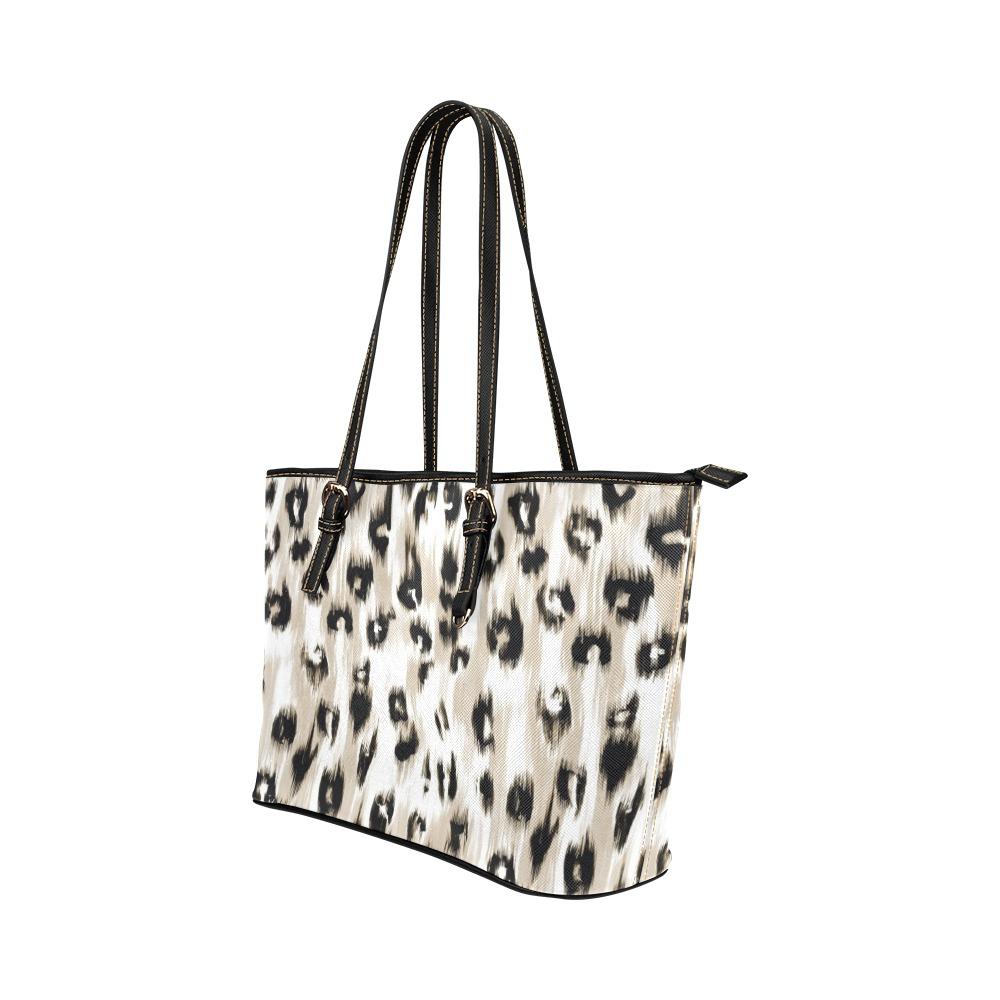 Custom Vegan Leather Tote Bag-Distressed Cheetah Print 101