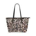 Custom Vegan Leather Tote Bag-Distressed Leopard Print 101