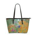Custom Vegan Leather Tote Bag-Vintage Art Gustav Klimt: