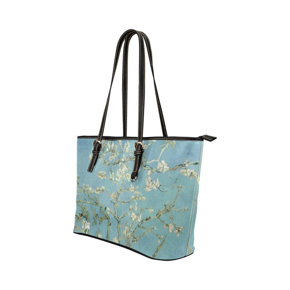 Custom Vegan Leather Tote Bag-Vintage Art Vincent van Gogh: